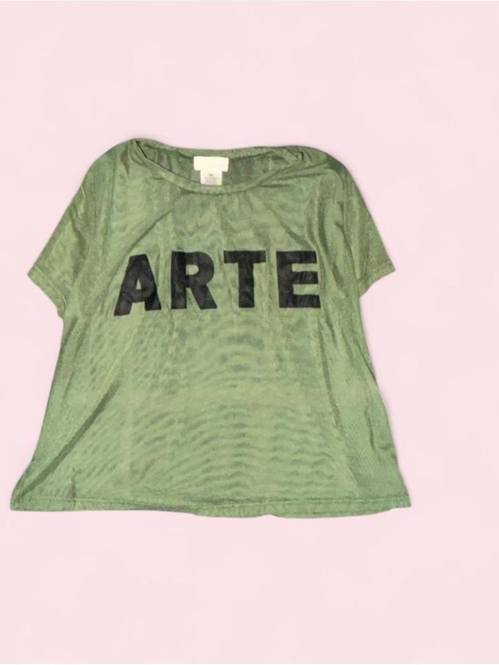 Wet Seal Green Swim Coverup with Black ARTE Graphic